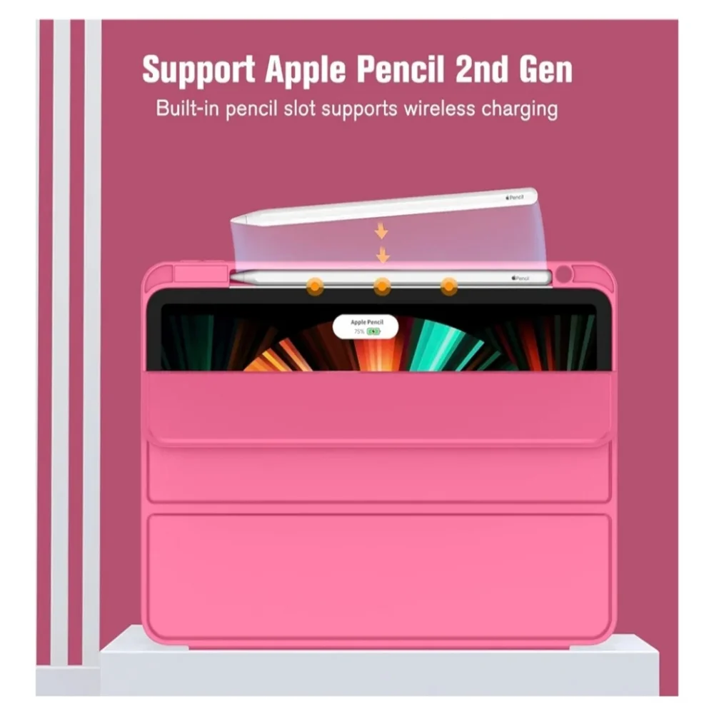 Ipad Pink Tablet Case with Pencil Holder